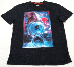 Universal Studios Men’s Medium T-Shirt E.T. Jaws Jurassic Park Black Overdye