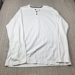 Public Rec Shirt Mens XL White Long Sleeve Henley Jersey Casual Soft Athletic