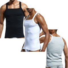 Mens Fitness Tank Top Cotton Polyester Elastic Vest Gym Training Undershirt
