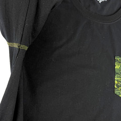 Vintage Y2K AND1 Athletic T Shirt Black 100% Polyester Green Camouflage Pocket L