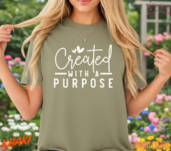 Unisex Created With A Purp T-Shirt, Men T shirt,Women T shirt Gift Christian Top