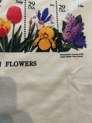 Vintage Flower T-shirt Size Large 90s 80s Stamp USPS Postal Service USA White