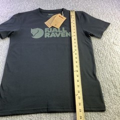 Fjallraven Logo T-shirt Mens Black Organic Cotton Blend Tee Size XS NWT