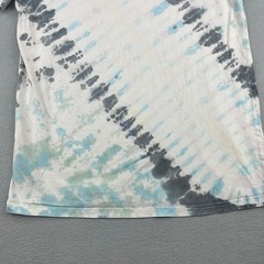 Volcom Mens Tie Dye Graphic T-Shirt Modern Fit Blue Grey White Small