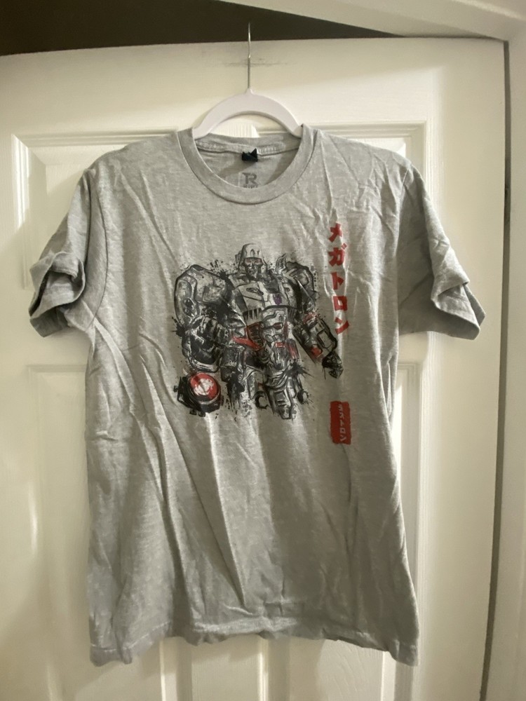 Vintage THE TRANSFORMERS MEGATRON JAPANESE T-SHIRT NEW! Size M Gray