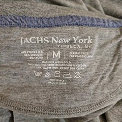 NWT Jachs New York Mens T-Shirt Long Sleeve Henley Neck Charcoal Gray Size MED