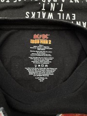AC/DC Iron Man 2 Movie Soundtrack Band Graphic T-Shirt Marvel Size L Black