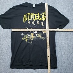 Rock Me All Time Low T-Shirt Mens XL Black Gold Cotton Crew Neck Short Sleeve