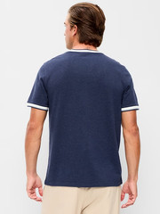 OLD NAVY Men’s Crew Neck Trim Ringer Pique T-Shirt Tee NWT, Many colors & Sizes