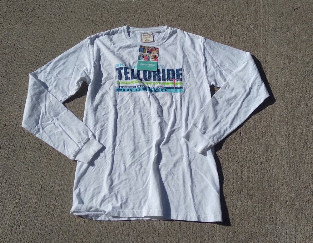 Comfort Wash Telluride Long Sleeve T Shirt Small NEW White