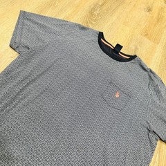 US Polo Assn Mens XXL Navy Blue Geometric Micro Print Pocket T-Shirt 11A77404