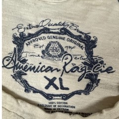 American Rag Mens XL Off White T-Shirt Lion Crest 1984 Y2k distressed SPOTS