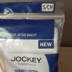 Jockey White Ribbed Undershirts Size Small Cotton 3 in Pack Tank Wife Beater