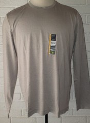 Men’s Athletic Works Tan Long Sleeve Crew T-Shirt Top Sizes S, M, L, XL,2X