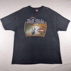 Harley-Davidson Shirt Mens 2XL Black Fall Ride Northern Lights Graphic 2009