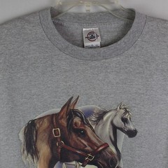 Wild Side LA CA T-Shirt Horses Gray Size XL Delta Pro-Weight