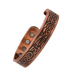 Pure Copper Magnetic Heavyweight Cuff Bracelet for Men, with 8 Magnets 3500 G…