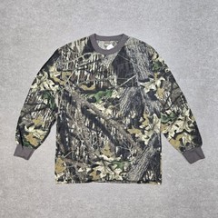 Men’s Vintage Mossy Oak Camo AOP Long Sleeve Shirt Size L Ranger USA Made 90s