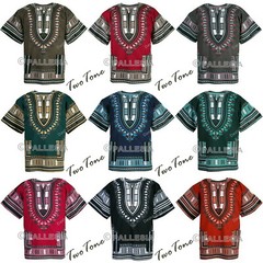 Dashiki shirt 50 shades color unisex african bohemian style cotton 100%