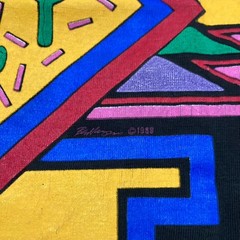 VTG 80s Cactus Southwest Native Art Deco Black T-Shirt L Single Stitch USA Made