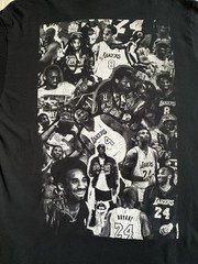 kobe bryant statue day t shirt graphic tee collage Black & White XL