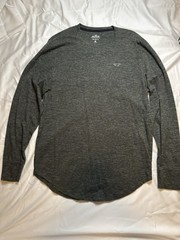 Hollister Must-Have Collection Men’s L Gray/green Heathered Logo Crew Neck Tee