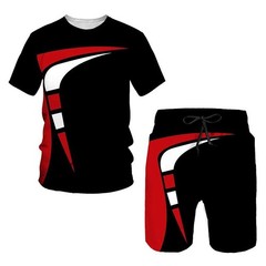 New Men’s Sets 3d Tracksuit Summer Fashion Clothes for Man Tshirt Shorts 2 Piece