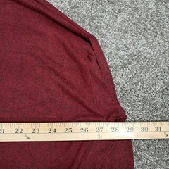 Well Worn Mens XL Burgundy Marled V-Neck Long Sleeve Oversized Pullover Top