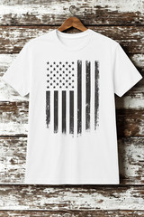 4th of July T US Flag T USA Distressed American Flag Vintage Patriotic T Shirt