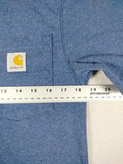 Carhartt Shirt Mens Small Blue Relaxed Fit Pocket Logo Workwear Tee Crewneck