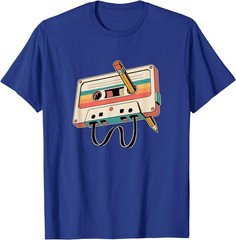 Retro Cassette Tape with Pencil 80s 90s Music Vintage Party T-Shirt
