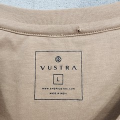 Vustra Shirt Mens L Beige Long Sleeve Henley Organic Cotton Sustainable Casual