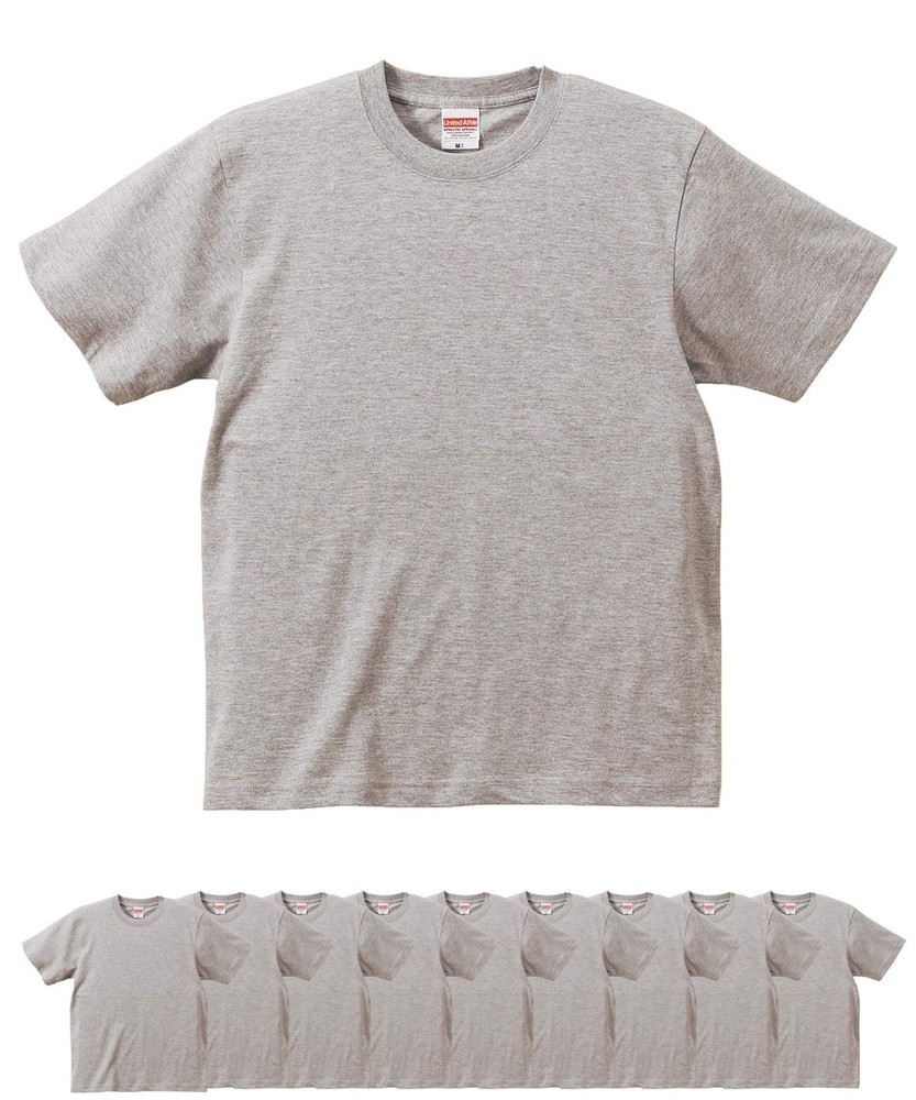 United Athle 5942-01 6.2oz Premium T-Shirts Set of 10 Men’s (Mixed Gray, M)