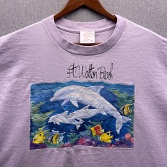 Vtg Dolphin Florida T Shirt Mens XL Fort Walton Beach Fish Graphic Light Pink SS