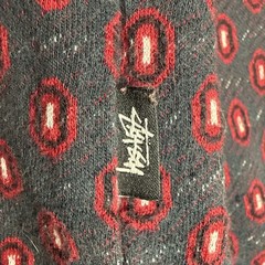 Stussy Henley T Shirt Mens Sz Medium M Gray Long Sleeve Skater Geometric Pattern