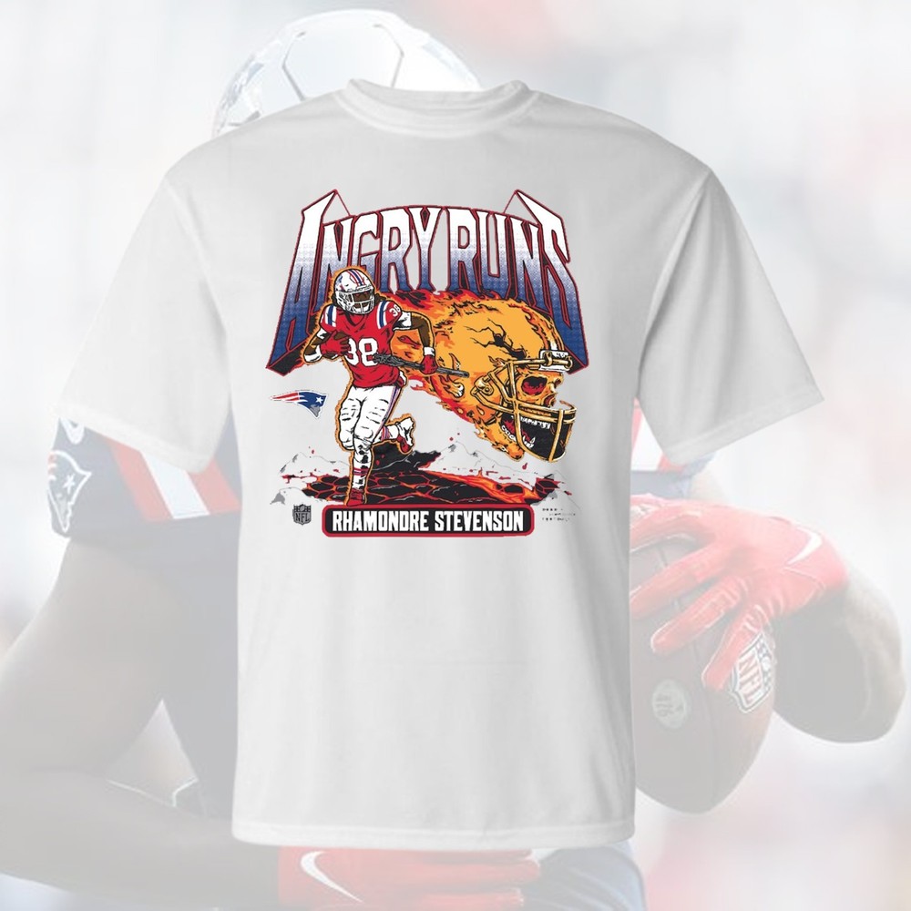 Rhamondre Stevenson New England Patriots Homage Unisex Angry Runs Player Graphic
