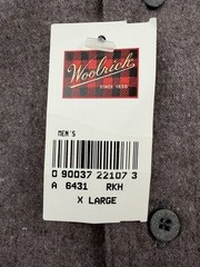 NEW WOOLRICH Mens XL Solid Brown Long Sleeve Flannel Sportsman Chamois Shirt