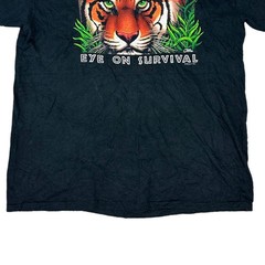Wildlife Graphic Print T-Shirt Tiger Single Stitch USA T-Shirt Black Mens XL