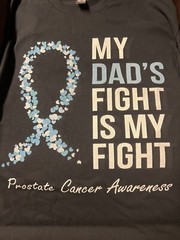 Size Large Prostate Cancer Awareness Light Blue Ribbon Dad Survivor T-Shirt