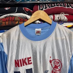 Vintage 90s Nike Air Max AOP Distressed Shiny Mesh Rugby Tee