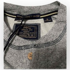 Vintage 1946 Mens Stretch Button-Placket Henley Shirt, Charcoal Heather 0535S