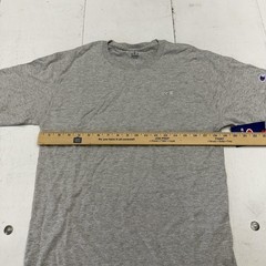 Champion Shirt Mens Medium Gray Solid Logo Tee Tagless Cotton Blend Jersey