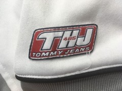 Tommy Hilfiger Jeans Mesh Jersey, Blue White Number 73 Size Large S
