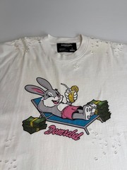 Domrebel Shirt Men Large Bunny Distress Street Graphic Collect Work Party Gym Ex