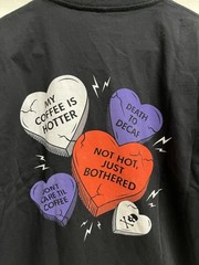 Death Wish Coffee Mens Shirt Large Black Skull Bones Logo Hearts Graphic Tee New
