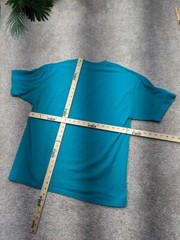 Vintage USA MADE Hanes Single Stitch Shirt Mens XL 50/50 Teal Blank Heavyweight