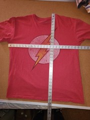 DC Comics THE FLASH Logo Distressed Red T-Shirt Adult X-Large
