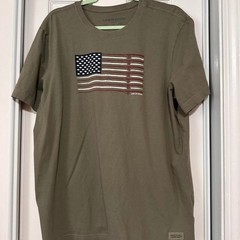 Life-is-good Men’s Khaki and Green T-shirt