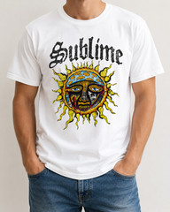 Sublime Sun Logo T-Shirt Retro Ska Punk Rock Graphic Tee Unisex