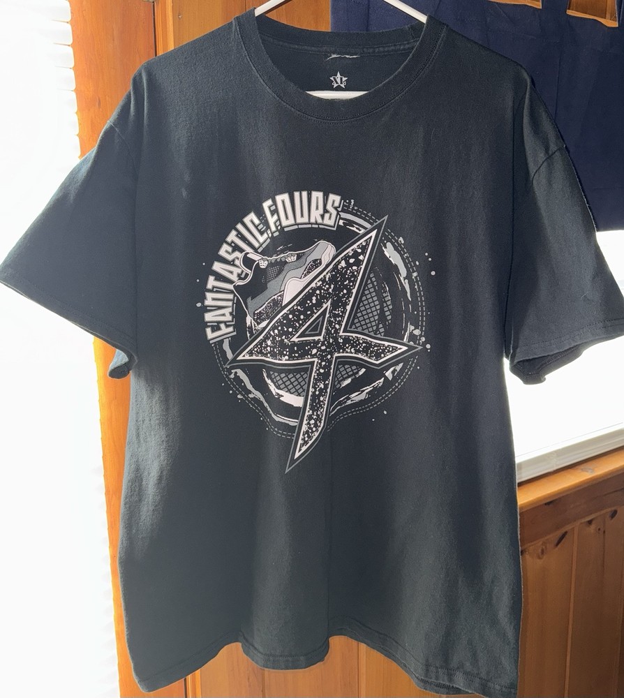 Fantastic Fours-Original Rufnek Printed T Shirt Men’s XL Black for Jordan 4’s